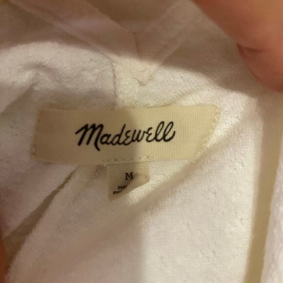 Madewell White Crop V Neck Sleevless Blouse Top Shirt Size Medium Boxy Dressy - Picture 10 of 12